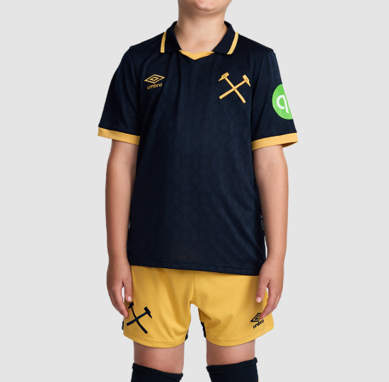 2025-26 West Ham United Kids Third Soccer Kits Shirt With Shorts